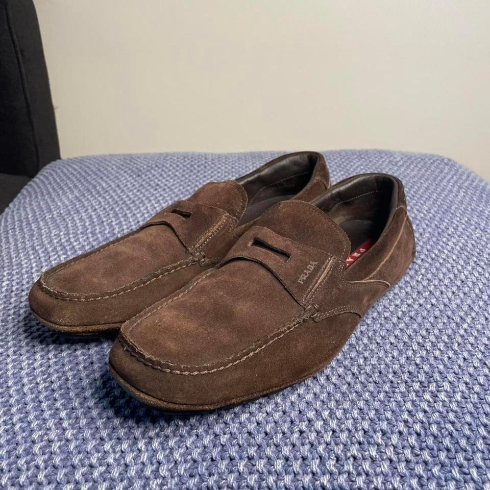 Prada brown suede loafers. Size 9.5